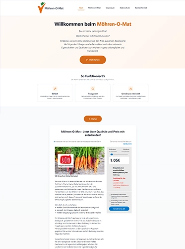 Möhren-O-Mat - Jetzt über Qualität und Preis mit entscheiden